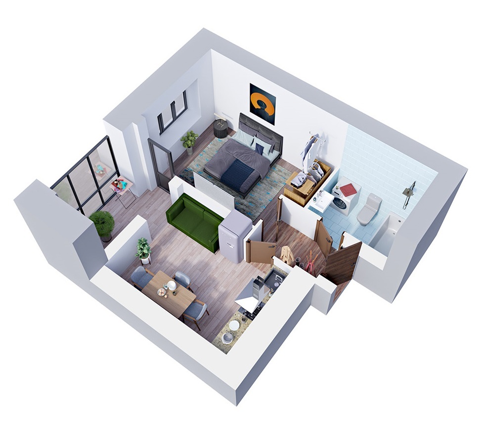 1-кімнатна 32.94 м² в ЖК Рідний від 20 000 грн/м², с. Гатне