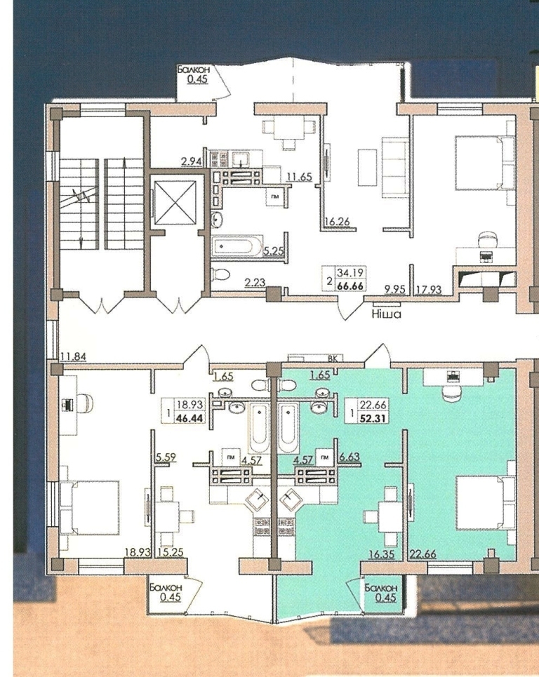 2-комнатная 54.13 м² в ЖК Місто Мрій от 15 450 грн/м², Одесса