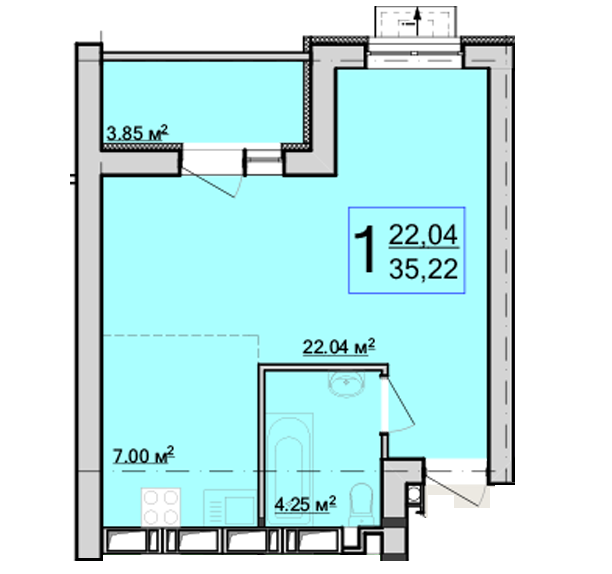 1-комнатная 35.22 м² в ЖК Семинарский от 9 500 грн/м², Харьков