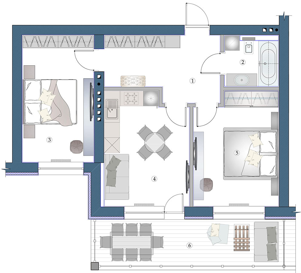 2-комнатная 67.7 м² в ЖК София от 27 700 грн/м², Харьков