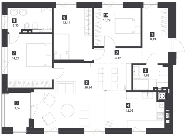 4-комнатная 103.89 м² в ЖК Silver Flow от 47 050 грн/м², Львов