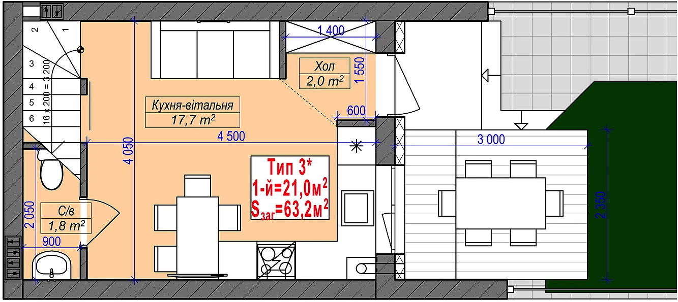 Таунхаус 63.2 м² в КП на ул. Владимирская (Красного пахаря), 3 от 13 085 грн/м², с. Святопетровское