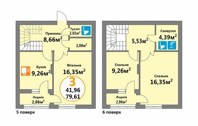 Дворівнева 79.61 м² в ЖК Еко-дім на Мечникова 3 від 28 000 грн/м², Львів