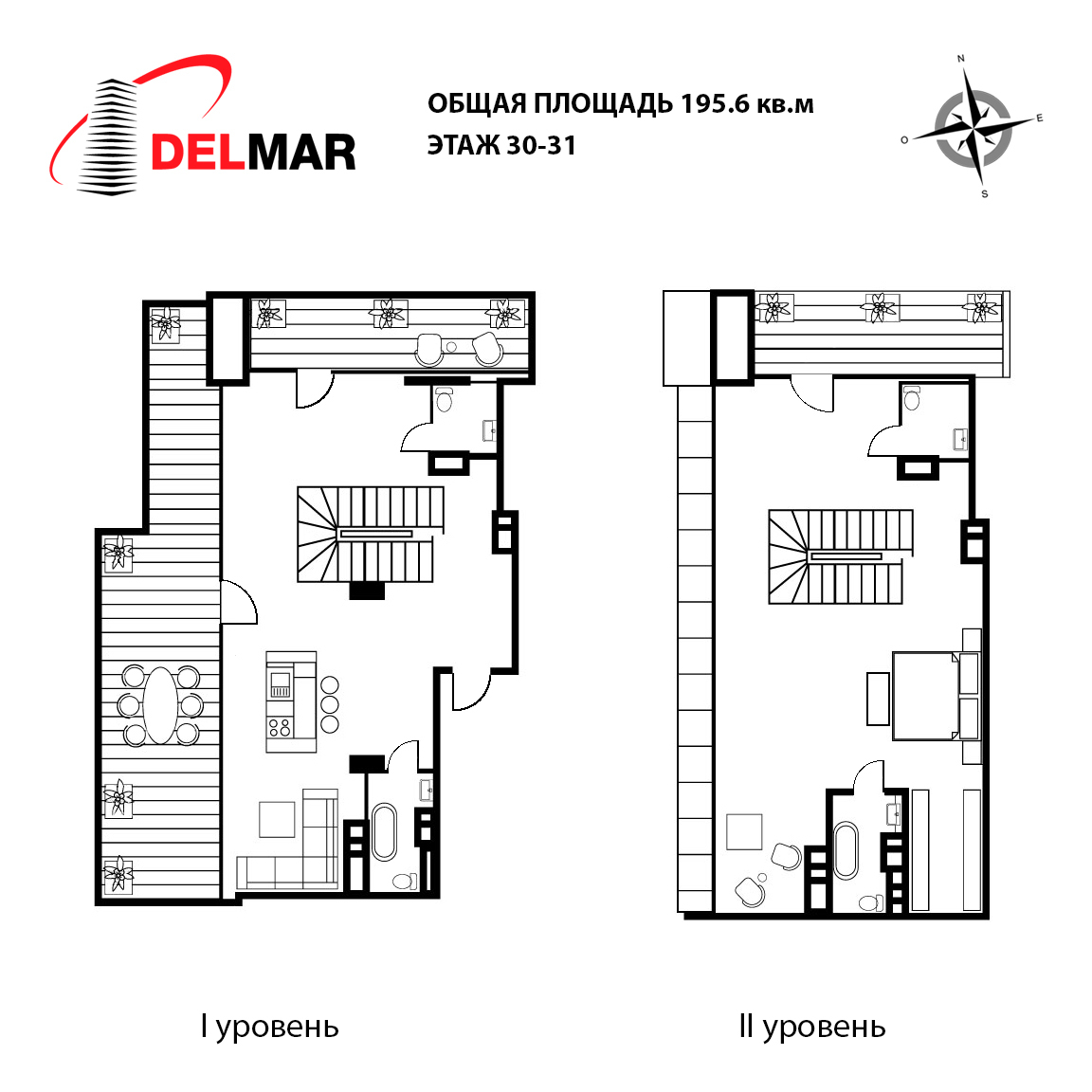 3-комнатная 195.6 м² в ЖК Delmar от 52 200 грн/м², Киев