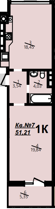 1-комнатная 51.21 м² в ЖК Львівська мрія (Під Голоском) от застройщика, Львов