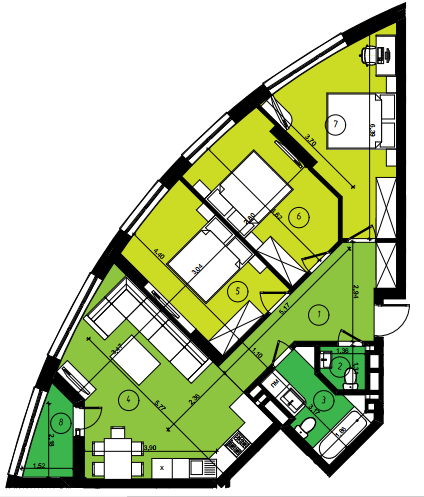 3-кімнатна 82.97 м² в ЖК Парус Smart від 22 250 грн/м², Львів