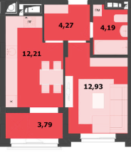 1-кімнатна 37.39 м² в ЖК Семицвіт від забудовника, Львів