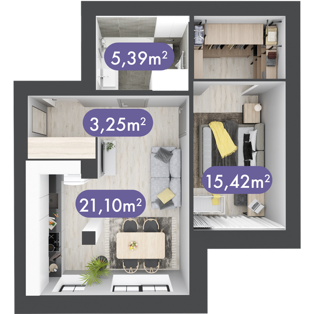 1-кімнатна 45.16 м² в ЖК Desna Park Residence від 28 600 грн/м², с. Зазим`я