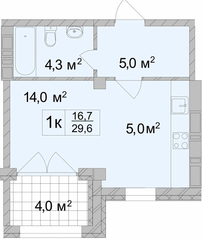 1-комнатная 29.6 м² в ЖК ТИТУЛ Дом на Пушкинской от 33 350 грн/м², Харьков