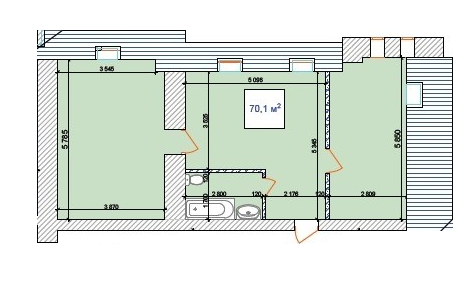 2-кімнатна 70.1 м² в КБ Наваль від 23 200 грн/м², Миколаїв