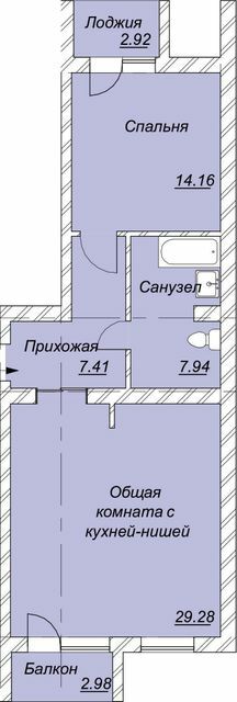 2-комнатная 61.14 м² в ЖК Левобережный от 20 550 грн/м², Днепр