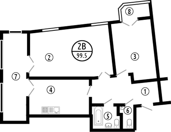 2-комнатная 99.5 м² в ЖК Парковий от 28 050 грн/м², Полтава