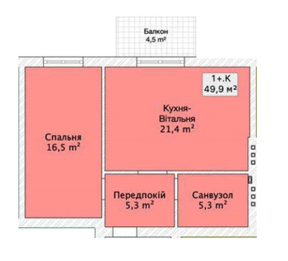 1-кімнатна 49.9 м² в ЖК по пров. Сквозний, 31 від 20 550 грн/м², Вінниця