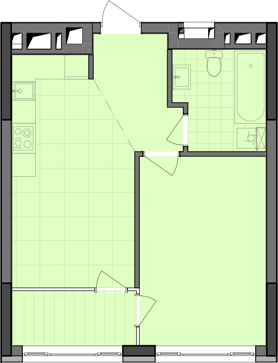 1-кімнатна 45.29 м² в ЖК Dibrova Park від 17 750 грн/м², Київ