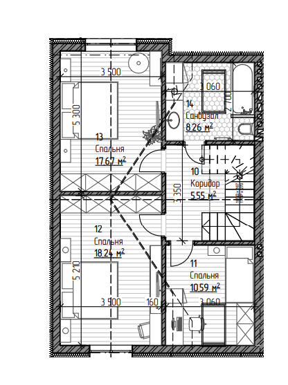 Дуплекс 135 м² в Дуплексы Modern от застройщика, с. Городок