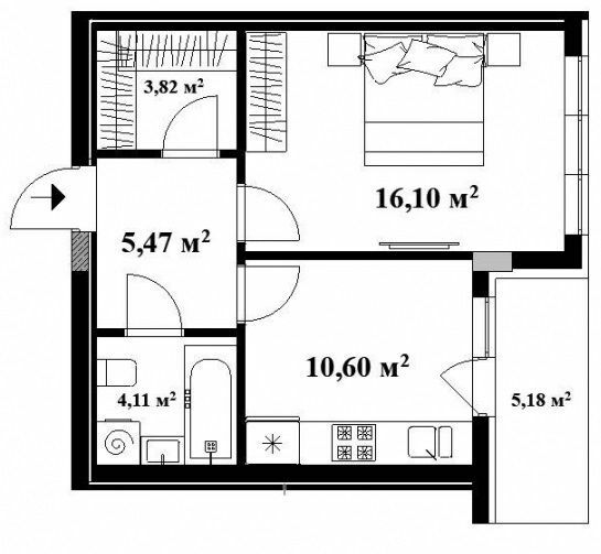 1-комнатная 42 м² в ЖК Park Land от 22 350 грн/м², Ужгород