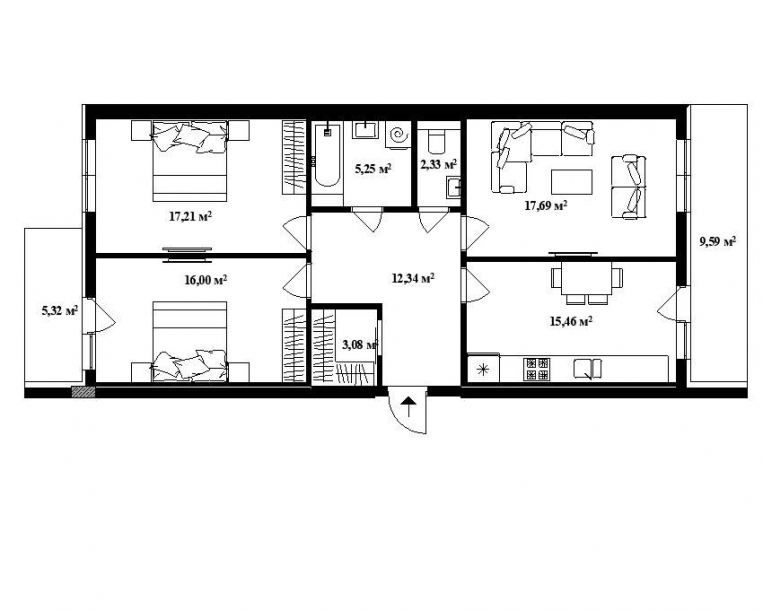 3-кімнатна 92.5 м² в ЖК Park Land від 20 550 грн/м², Ужгород