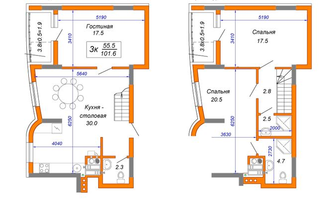 Двухуровневая 101.6 м² в ЖК Атриум от застройщика, г. Ирпень