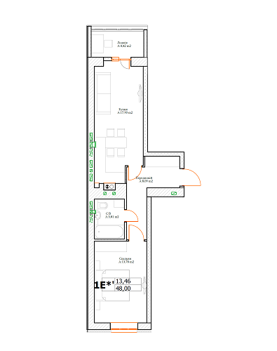 1-кімнатна 48 м² в ЖК Green Life-3 від 22 450 грн/м², м. Ірпінь