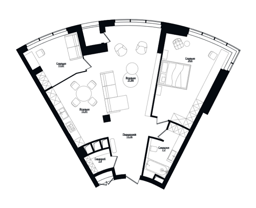 2-кімнатна 101 м² в ЖК Skyline від 109 900 грн/м², Київ