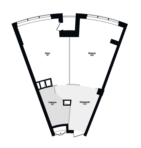 1-кімнатна 66 м² в ЖК Skyline від забудовника, Київ