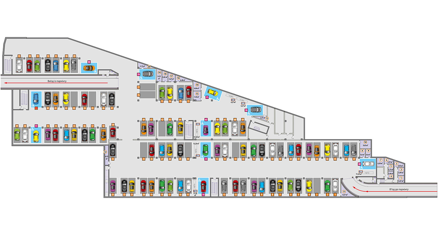Машиноместо 21 м² в ЖК Яскравый от 20 914 грн/м², Киев