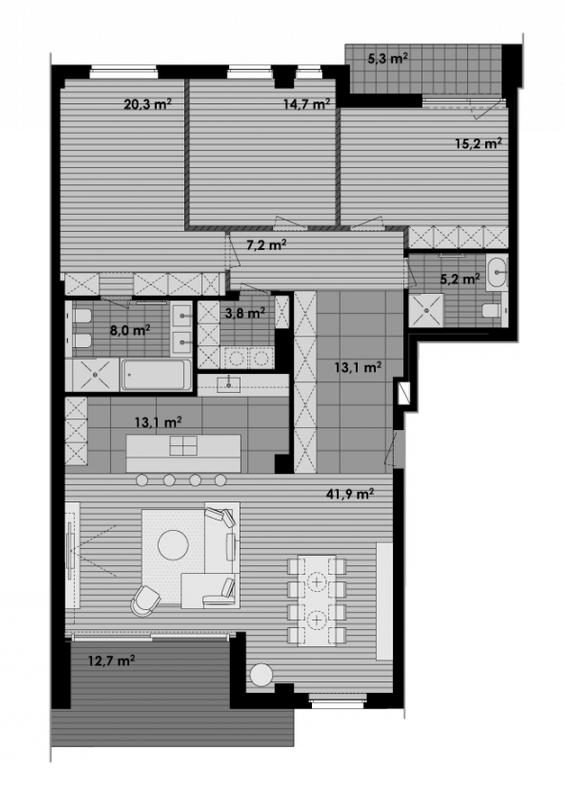 3-комнатная 163 м² в ЖК Pechersk Hills Residence от 115 600 грн/м², Киев