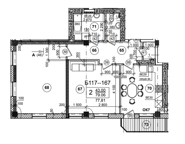 2-комнатная 78 м² в ЖСК Солнечный-4 от 24 050 грн/м², Одесса