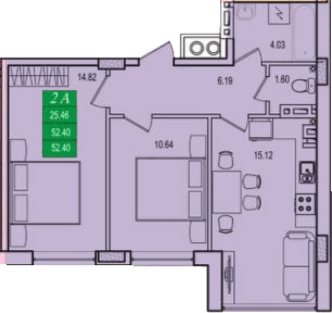 2-комнатная 52.4 м² в ЖК Приморские Сады от 17 000 грн/м², Одесса