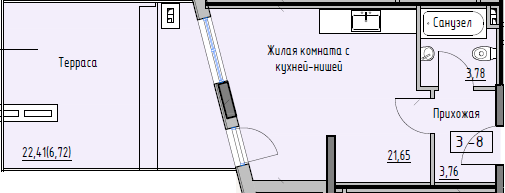 Студія 35.91 м² в ЖК Простір на Розкидайлівській від забудовника, Одеса