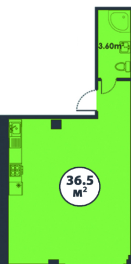 1-комнатная 36.5 м² в ЖК Парковый квартал от 17 800 грн/м², Харьков