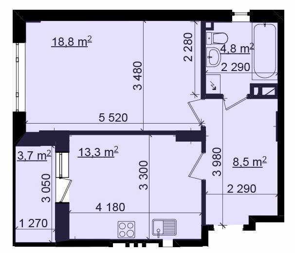 1-комнатная 47.25 м² в ЖК Пролисок от 15 900 грн/м², Харьков