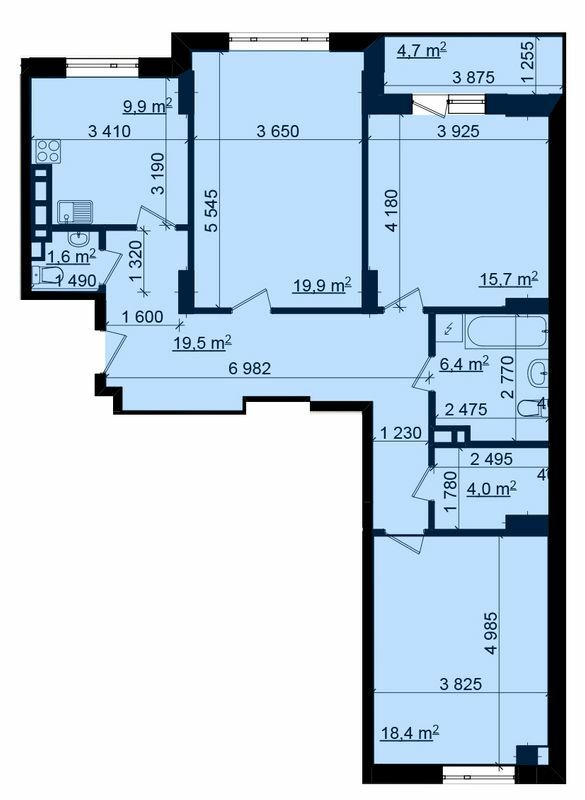 3-комнатная 97.75 м² в ЖК Пролисок от 15 400 грн/м², Харьков