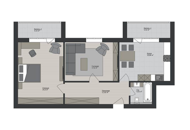 2-кімнатна 85.44 м² в ЖК Річковий квартал від 18 050 грн/м², Харків