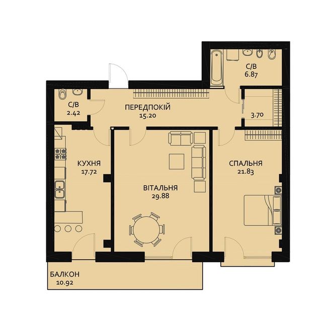 2-комнатная 103.08 м² в ЖД Вилла Швейцария от 34 550 грн/м², Львов