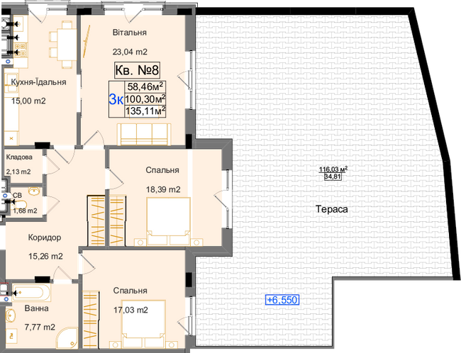 3-комнатная 135.11 м² в ЖК Park Inn от 45 000 грн/м², Львов