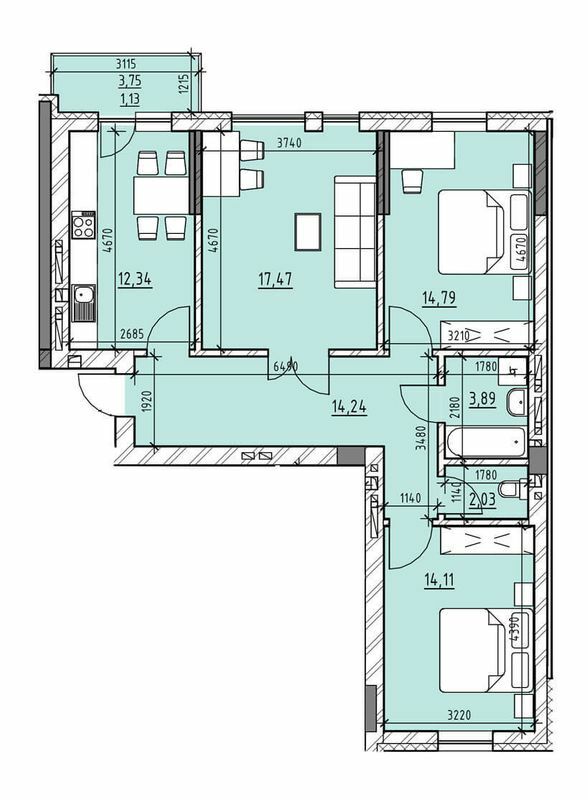 3-кімнатна 80 м² в ЖК Велика Британія від 17 000 грн/м², Львів