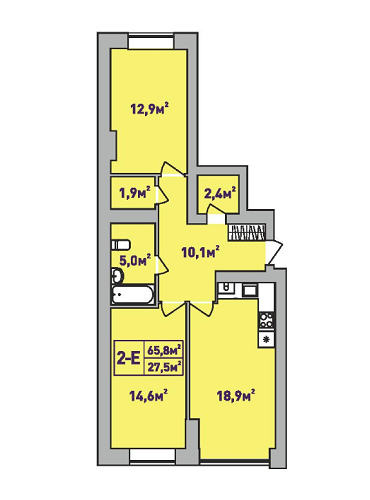 2-комнатная 65.8 м² в ЖК Центральный-Премиум от 32 200 грн/м², г. Ирпень