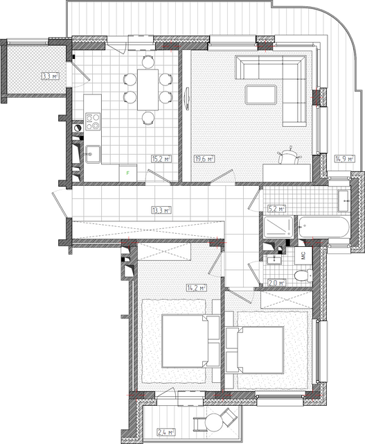 3-комнатная 88 м² в ЖК Женевьева-2 от 23 800 грн/м², г. Ирпень