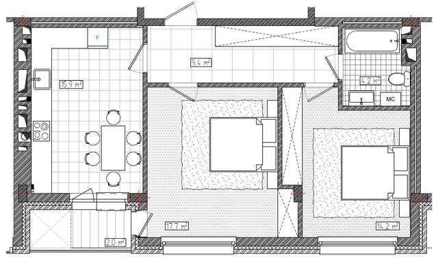 2-кімнатна 62 м² в ЖК Женев'єва-2 від 33 600 грн/м², м. Ірпінь