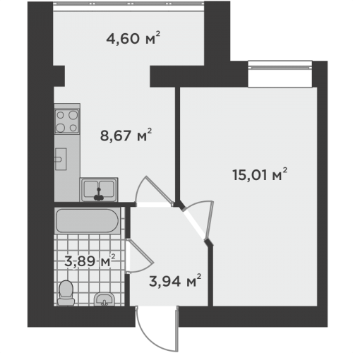 1-комнатная 36.11 м² в ЖК Millennium State от застройщика, г. Буча