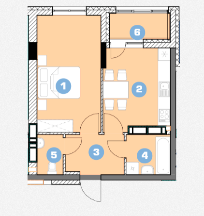 1-комнатная 43.85 м² в ЖК Ріел Сіті от 16 884 грн/м², Львов