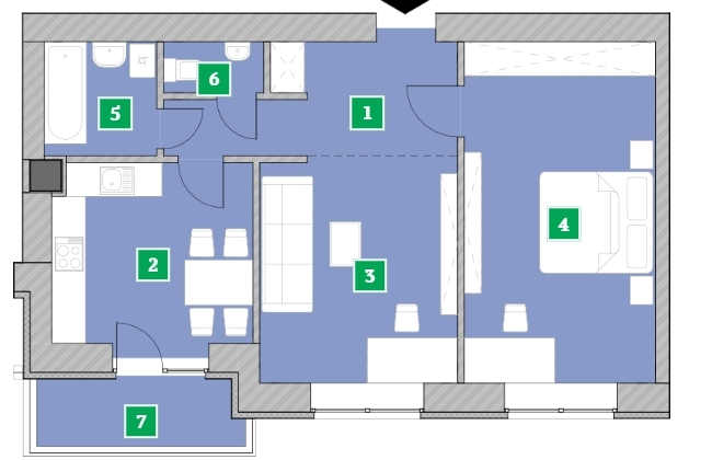 2-комнатная 61.84 м² в ЖК Компаньон от 13 600 грн/м², с. Сокольники