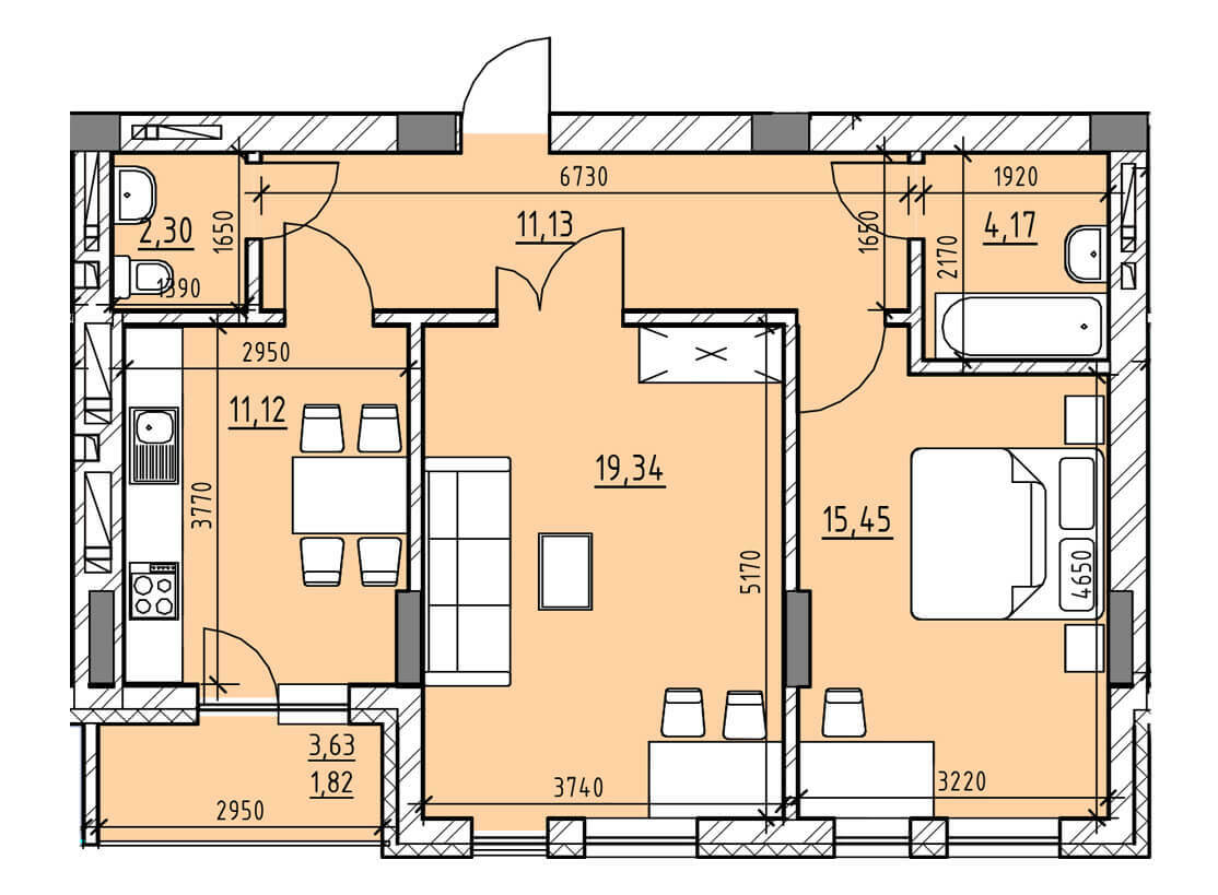 2-комнатная 65.33 м² в ЖК Велика Британія от 18 250 грн/м², Львов