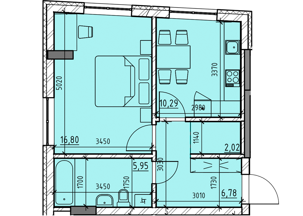 1-комнатная 41.83 м² в ЖК Topolis от 17 850 грн/м², Львов