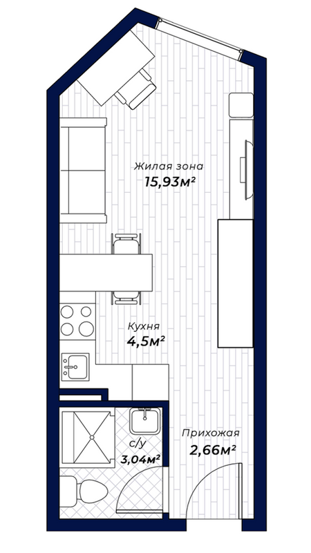 1-комнатная 26.09 м² в ЖК Dixie от 30 200 грн/м², Харьков