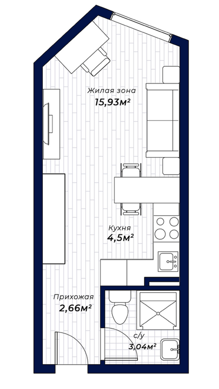 1-комнатная 26.13 м² в ЖК Dixie от 33 450 грн/м², Харьков