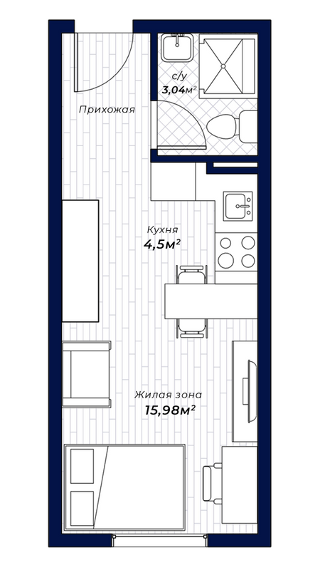 1-комнатная 26.18 м² в ЖК Dixie от 33 600 грн/м², Харьков