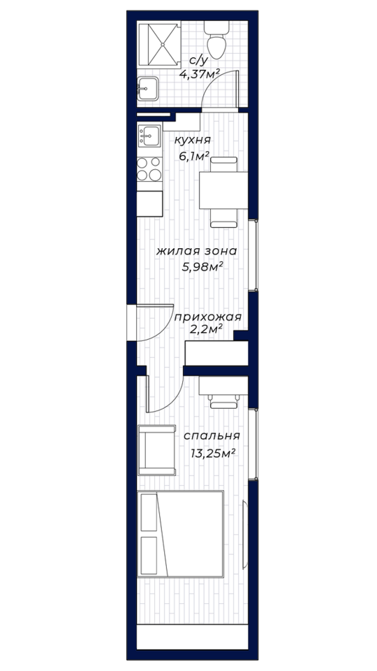 1-кімнатна 31.9 м² в ЖК Dixie від 33 450 грн/м², Харків