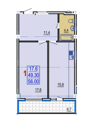 1-кімнатна 56 м² в ЖК Gaudi Hall від 17 500 грн/м², Харків